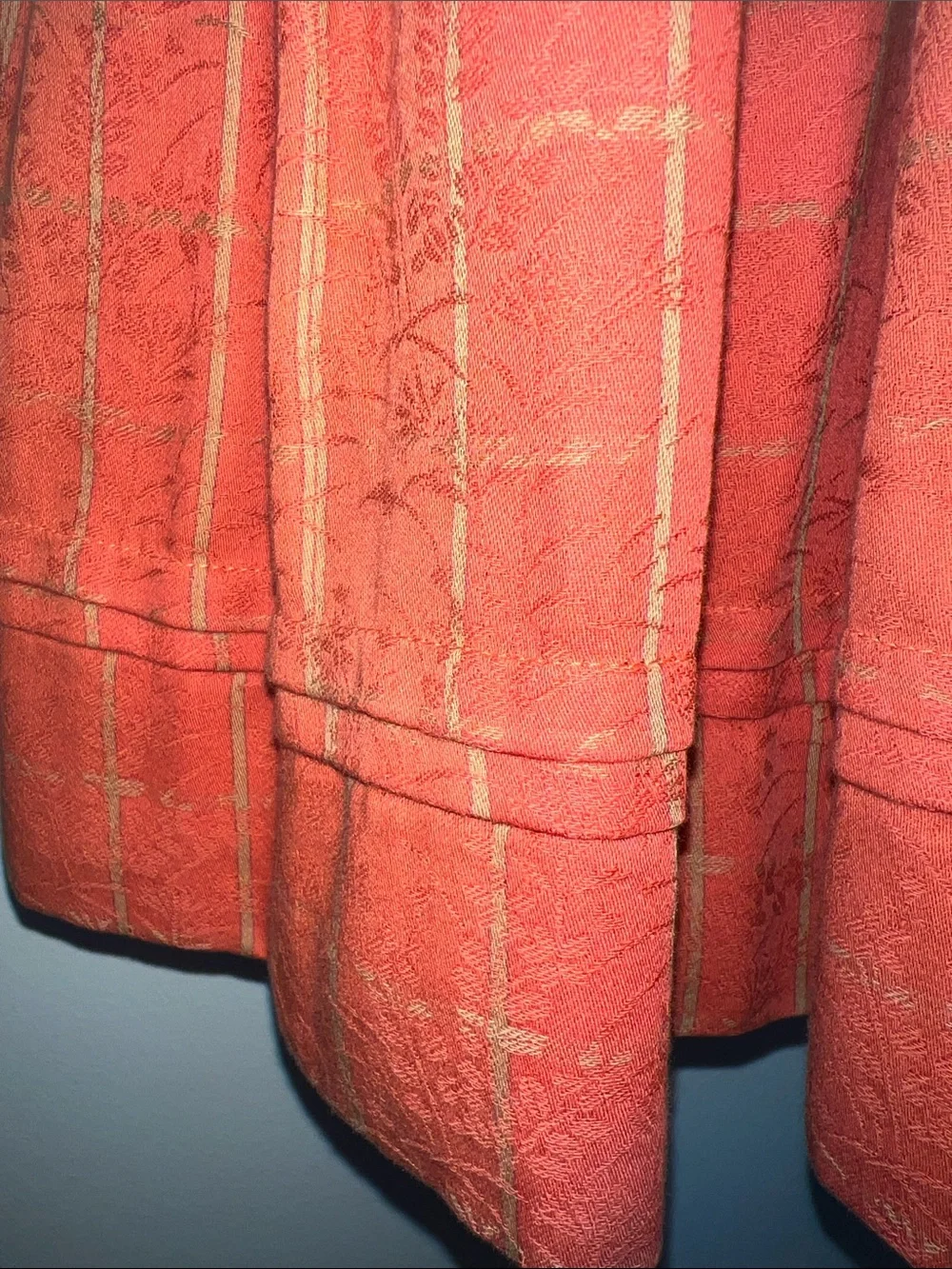 Vintage Sarah Louise Orange Smocked Brocade Dress
